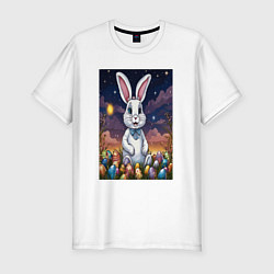 Мужская slim-футболка Ночной кролик