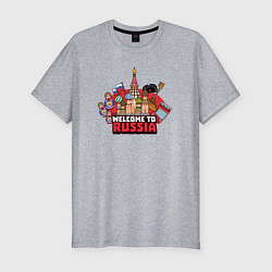 Футболка slim-fit Welcome to Russia color, цвет: меланж