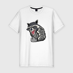 Мужская slim-футболка Raccoon