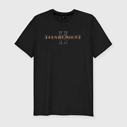 Мужская slim-футболка Titan quest 2 logo