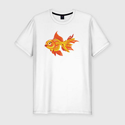 Футболка slim-fit Golden fish, цвет: белый