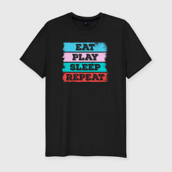 Мужская slim-футболка Eat play sleep repeat