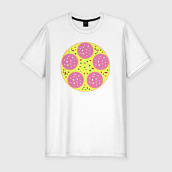 Мужская slim-футболка Геометрическая пицца