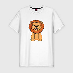 Мужская slim-футболка Весёлый лев