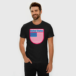 Футболка slim-fit United States, цвет: черный — фото 2