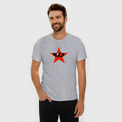 Футболка slim-fit Rock star red white, цвет: меланж — фото 2