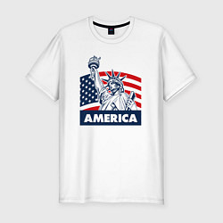 Футболка slim-fit Free America, цвет: белый