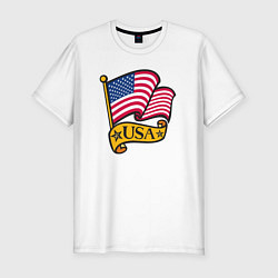 Мужская slim-футболка American flag