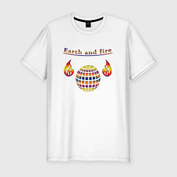 Мужская slim-футболка Earth and fire