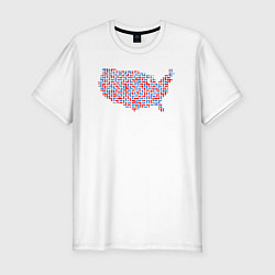 Мужская slim-футболка Карта США