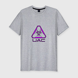 Футболка slim-fit UAC фиолетовый, цвет: меланж