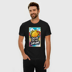 Футболка slim-fit Create your own sunshine, цвет: черный — фото 2