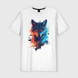 Футболка slim-fit Волк, цвет: белый
