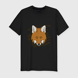 Мужская slim-футболка Стилизованная морда лисы