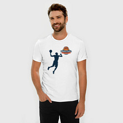 Футболка slim-fit Игрок в баскетбол basketball, цвет: белый — фото 2