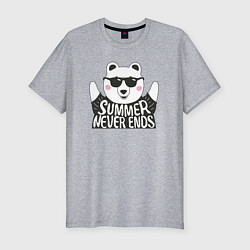 Мужская slim-футболка Лето никогда не заканчивается