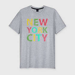 Мужская slim-футболка New York city colors