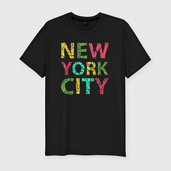 Мужская slim-футболка New York city colors