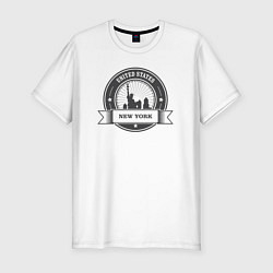 Футболка slim-fit United States New York, цвет: белый