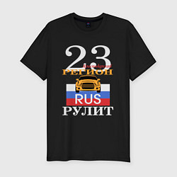 Футболка slim-fit 23 регион Краснодар, цвет: черный