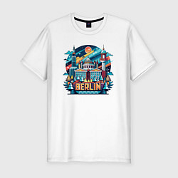 Мужская slim-футболка Город Берлин
