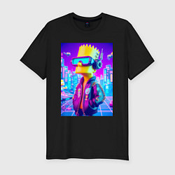 Футболка slim-fit Cyber Bart on a virtual glasses, цвет: черный