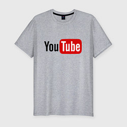 Мужская slim-футболка You tube logo