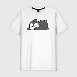 Футболка slim-fit Пингвин отдыхает, цвет: белый