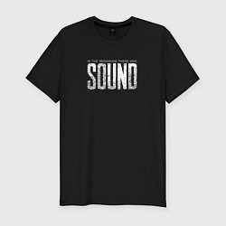 Футболка slim-fit In the beginning there was sound, цвет: черный