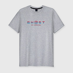 Мужская slim-футболка Ghost of tsushima gradient logo japan