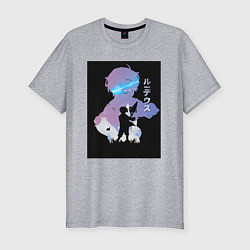 Футболка slim-fit Реинкарнация безработного Рудеус Грейрат, цвет: меланж