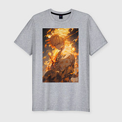 Футболка slim-fit Клинок, рассекающий демонов Дзэнъицу Агацума, цвет: меланж