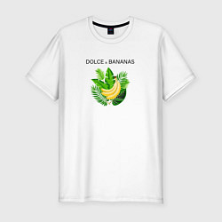 Футболка slim-fit Сладкие бананы, цвет: белый