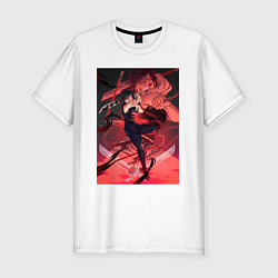 Футболка slim-fit Магическая битва Маки Дзэнин Тодзи Фусигуро, цвет: белый