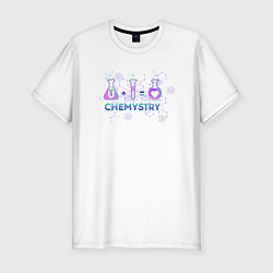 Футболка slim-fit Chemistry: love, цвет: белый