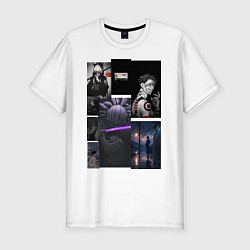 Футболка slim-fit Истребитель демонов аниме, цвет: белый