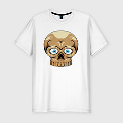 Футболка slim-fit Милая черепушка, цвет: белый