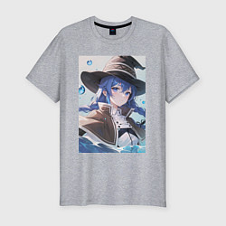 Футболка slim-fit Реинкарнация безработного Рокси Мигурд, цвет: меланж