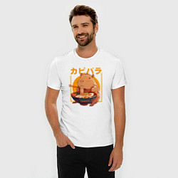 Футболка slim-fit Japan style capybara, цвет: белый — фото 2