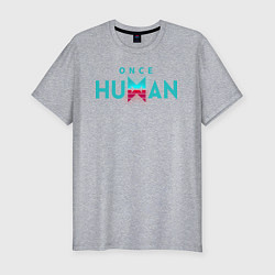 Мужская slim-футболка Once human logo