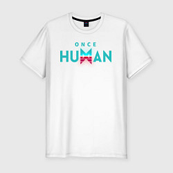 Мужская slim-футболка Once human logo