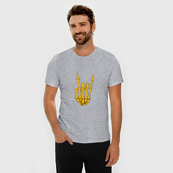 Футболка slim-fit Golden skeleton hand, цвет: меланж — фото 2