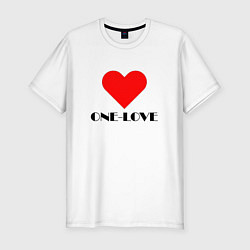 Футболка slim-fit One - love, цвет: белый