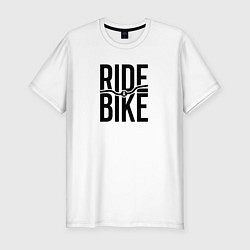 Футболка slim-fit Black ride bike, цвет: белый