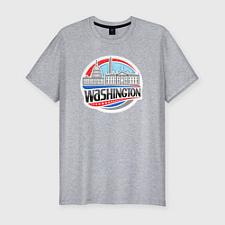 Футболка slim-fit USA Washington, цвет: меланж