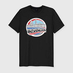 Футболка slim-fit USA Washington, цвет: черный