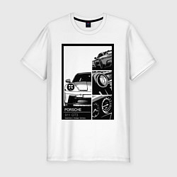 Футболка slim-fit Porsche 911 автомобиль, цвет: белый