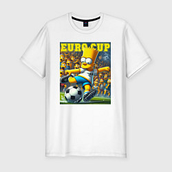 Футболка slim-fit Euro cup - Bart Simpson, цвет: белый