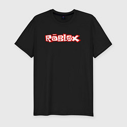 Мужская slim-футболка Roblox красный мем