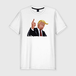 Футболка slim-fit Речь Трампа, цвет: белый